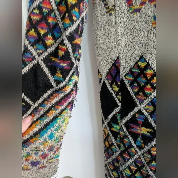 Northern Angel Anthropologie Long Cardigan Boho Duster Aztec Print Sweater S/M - Picture 11 of 11